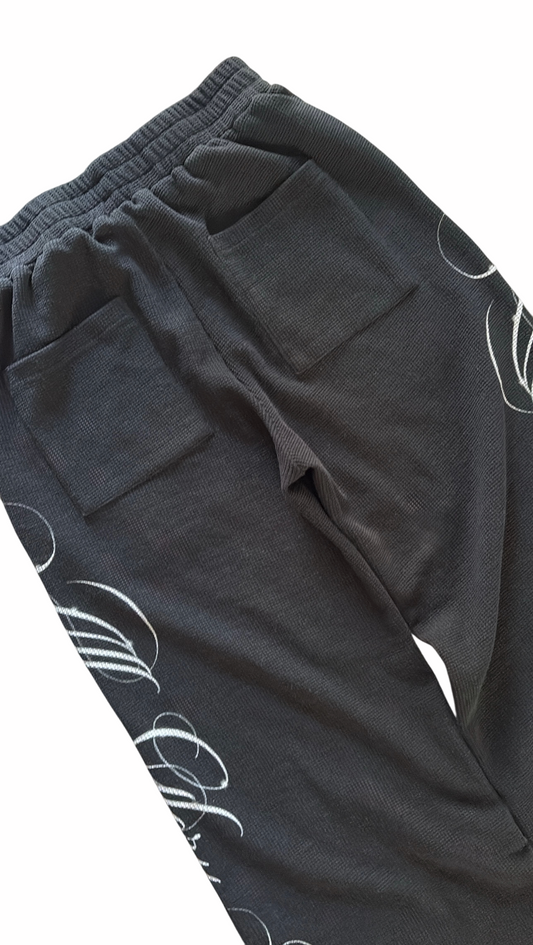 “GLORY TO GOD” BLACK THERMAL SWEATS