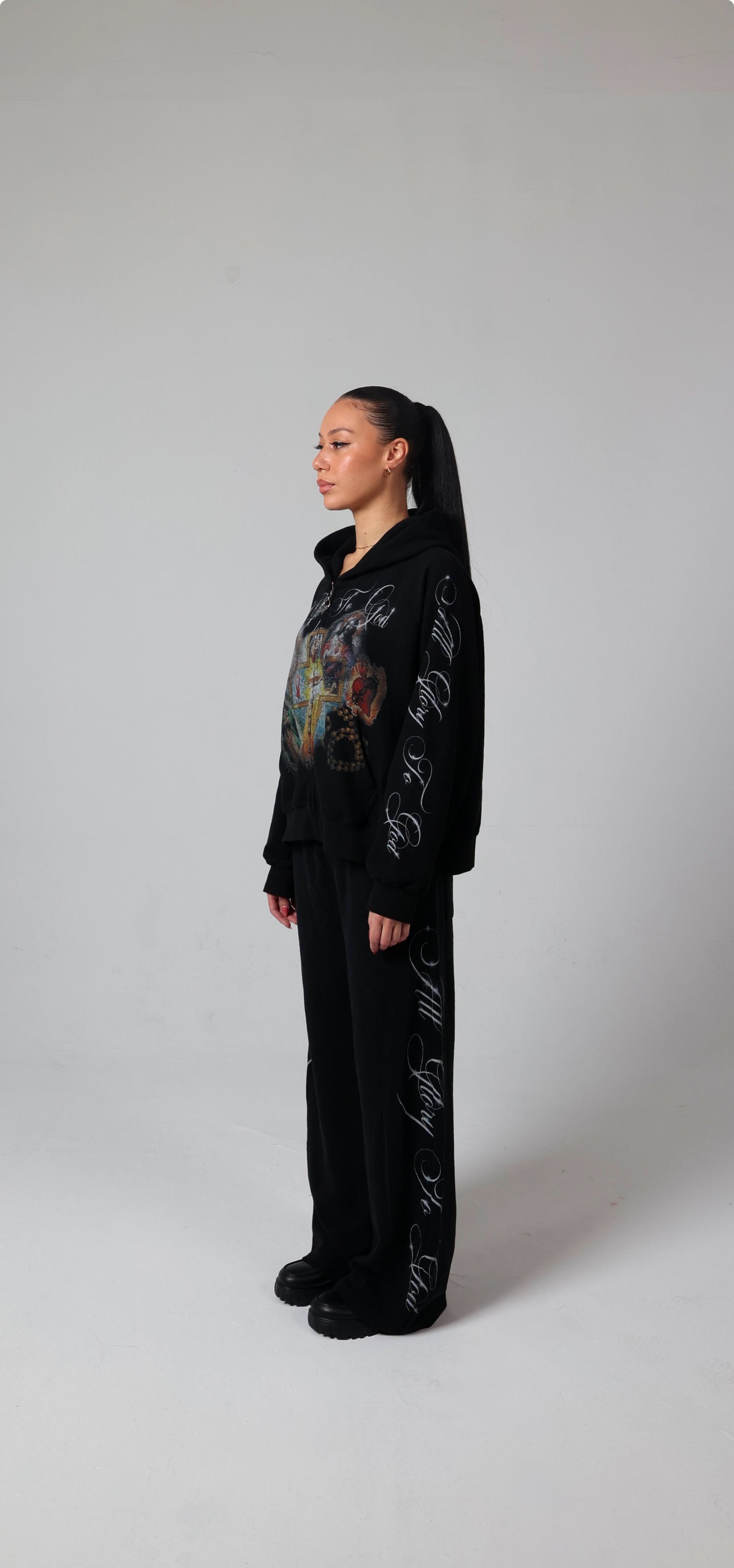 "GLORY TO GOD" BLACK THERMAL ZIP UP