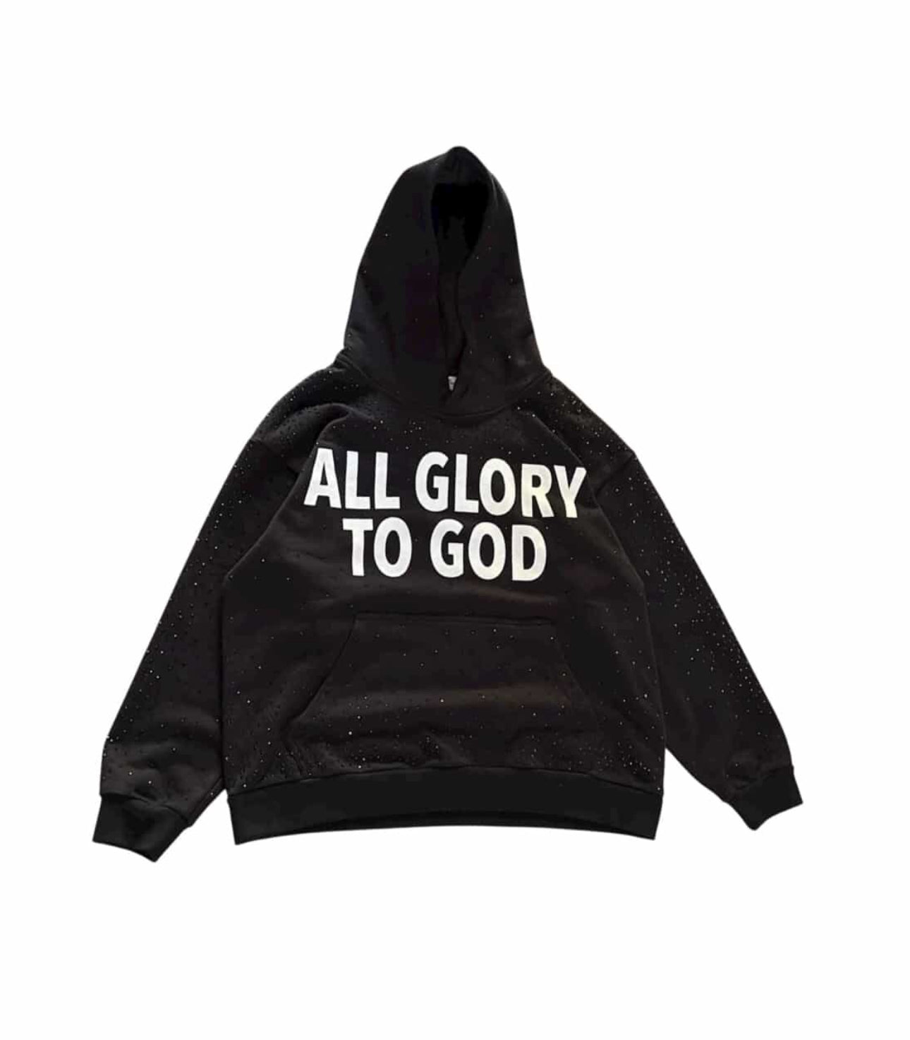 “GLORY TO GOD” RHINESTONE HOODIE