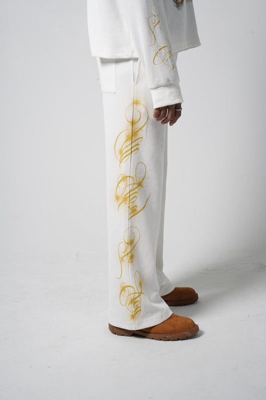 “GLORY TO GOD” WHITE THERMAL SWEATS