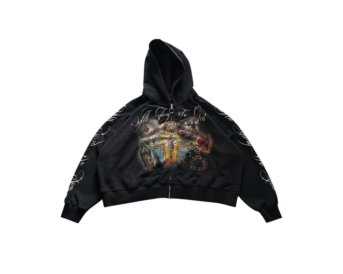 "GLORY TO GOD" BLACK THERMAL ZIP UP