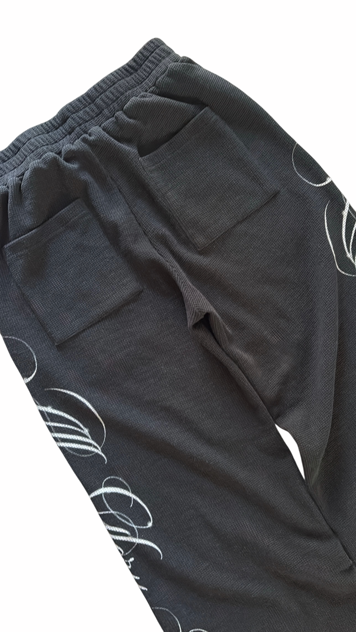 “GLORY TO GOD”  BLACK THERMAL SWEATS
